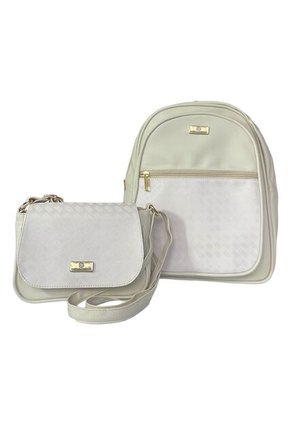 Combo Set Morral Nely + Manos Libres Lara Karla Chacon Beige