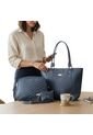Set De Bolsos Para Mujer Bolso Tote Mila + Bolso Manos Libres Tini + Monedero Karla Chacon Azul de KARLA CHACON