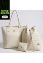 Set De Bolsos Para Mujer Bolso Tote Mila + Bolso Manos Libres Nena + Monedero Karla Chacon Beige de KARLA CHACON