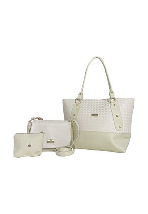 Set De Bolsos Para Mujer Bolso Tote Gala + Bolso Manos Libres Lara + Monedero Karla Chacon Beige
