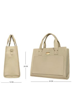 Bolso Dama Cartera Mujer Doble Funcion Mona Beige