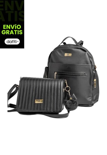 Combo Set Morral Naty + Manos Libres Baru Karla Chacon Negro