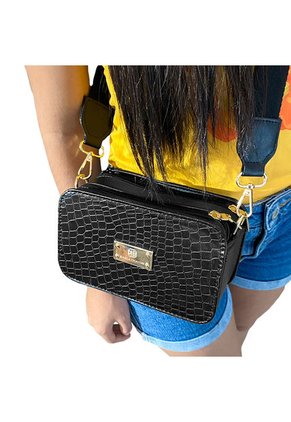 Bolso Manos Libres De Dama Mujer Karla Chacon Evah Negro