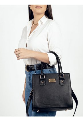 Bolso Cartera Doble Funcion De Dama Mujer Con Strap Desmontable Karla Chacon Jess Negro