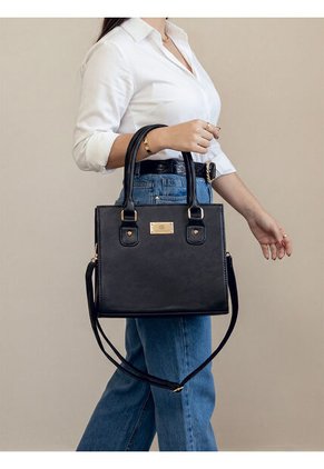 Bolso Cartera Doble Funcion De Dama Mujer Con Strap Desmontable Karla Chacon Jess Negro