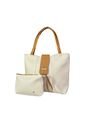 Bolso Cartera Mujer Dama Karla Chacon Line Beige Con Cosmetiquera de KARLA CHACON