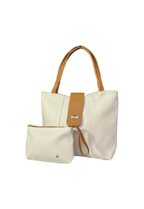 Bolso Cartera Mujer Dama Karla Chacon Line Beige Con Cosmetiquera