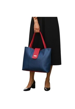 Bolso Cartera Mujer Dama Karla Chacon Line Azul Con Cosmetiquera