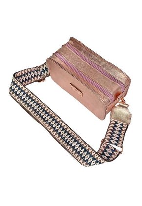 Bolso Manos Libres De Dama Mujer Karla Chacon Vega Oro Rosa