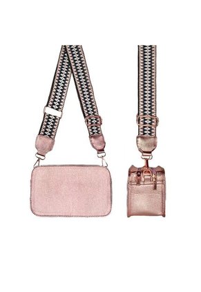 Bolso Manos Libres De Dama Mujer Karla Chacon Vega Oro Rosa