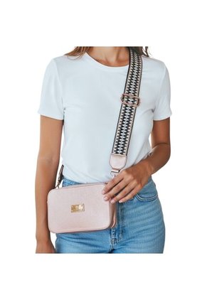 Bolso Manos Libres De Dama Mujer Karla Chacon Vega Oro Rosa