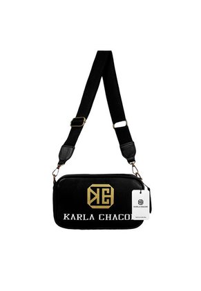 Bolso Manos Libres De Dama Mujer Karla Chacon Dion Negro