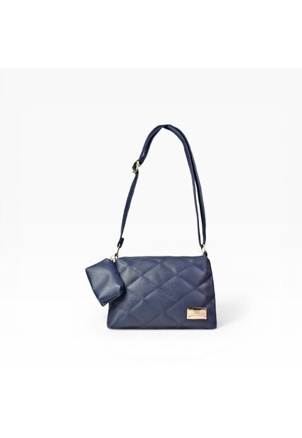 Bolso Manos Libres De Dama Mujer Karla Chacon Cuba Azul Con Costura