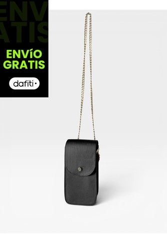 Bolso Bandolera Pequeño Manos Libres Portacelular Karla Chacon Geny Negro KARLA CHACON