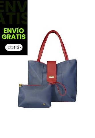 Bolso Cartera Mujer Dama Karla Chacon Line Azul Con Cosmetiquera KARLA CHACON