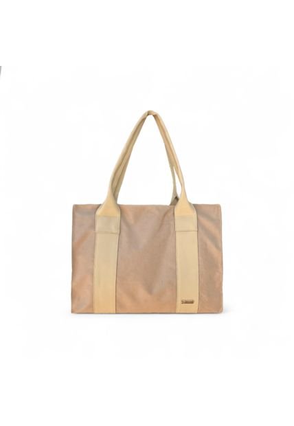 Bolso Tote Sport De Lona Para Mujer Karla Chacon Laura Beige