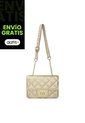 Bolso Manos Libres Satchel De Dama Bandolera Mujer Karla Chacon Sanz Dorado de KARLA CHACON