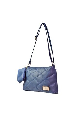 Bolso Manos Libres De Dama Mujer Karla Chacon Cuba Azul Con Costura KARLA CHACON