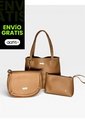Set Tres Piezas Bolso + Bandolera + Cosmetiquera Karla Chacon de KARLA CHACON