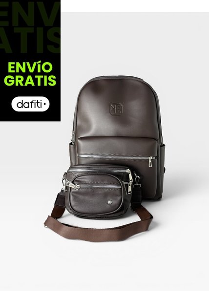 Set De Dos Piezas Combo Morral Para Portatil + Riñonera Karla Chacon