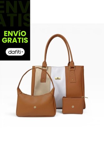 Set Para Mujer Bolso Tote + Bolso Manos Libres + Monedero Karla Chacon KARLA CHACON