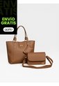 Set De Bolsos Para Mujer Bolso Tote Mila + Bolso Manos Libres Nova + Monedero Karla Chacon Miel de KARLA CHACON