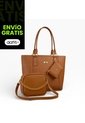 Set De Bolsos Para Mujer Bolso Tote Mila + Bolso Manos Libres Sade + Monedero Karla Chacon Miel de KARLA CHACON