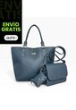 Set De Bolsos Para Mujer Bolso Tote Mila + Bolso Manos Libres Nova + Monedero Karla Chacon Azul de KARLA CHACON