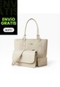 Set De Bolsos Para Mujer Bolso Tote Mila + Bolso Manos Libres Nova + Monedero Karla Chacon Beige de KARLA CHACON