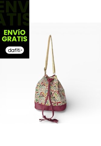 Bolso Manos Libres Bucket Dama Mujer Karla Chacon Aria Vino KARLA CHACON