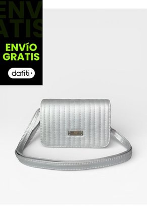 Bolso Bandolera Cartera Manos Libres Dama Mujer Karla Chacon Baru Plata