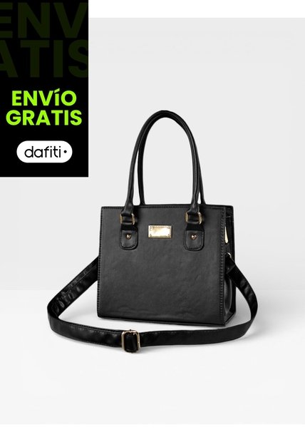 Bolso Cartera Doble Funcion De Dama Mujer Con Strap Desmontable Karla Chacon Jess Negro