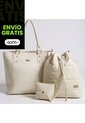 Set De Bolsos Para Mujer Bolso Tote + Bolso Manos Libres + Monedero Karla Chacon de KARLA CHACON