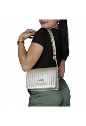 Bolso Cartera Manos Libres Dama Mujer Karla Chacon Baru Dorado