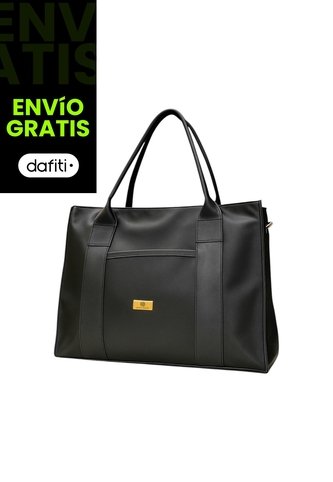 Bolso Tote Sport De Lona Para Mujer Karla Chacon Laura Negro KARLA CHACON