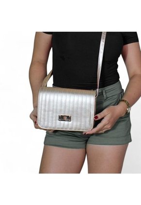 Bolso Cartera Manos Libres Dama Mujer Karla Chacon Baru Dorado
