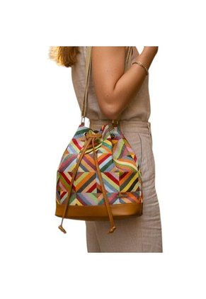 Bolso Manos Libres Bucket Dama Mujer Karla Chacon Aria Miel