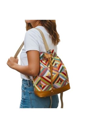 Bolso Manos Libres Bucket Dama Mujer Karla Chacon Aria Miel
