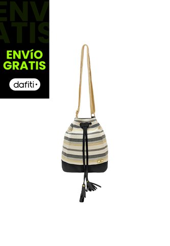 Bolso Manos Libres Bucket Dama Mujer Karla Chacon Aria Negro KARLA CHACON