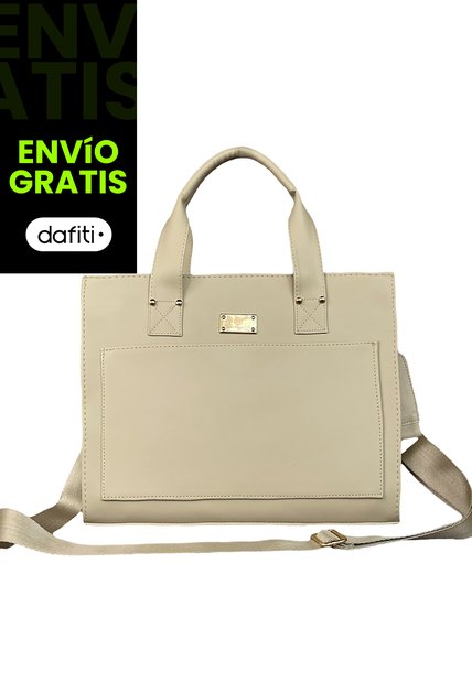 Bolso Mochila Dama Cartera Mujer Doble Función Mona Beige