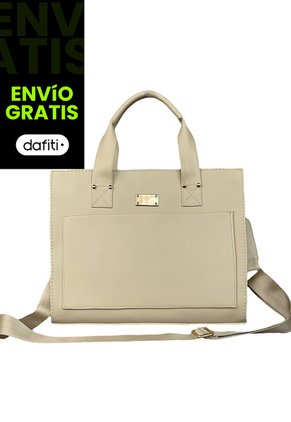 Bolso Mochila Dama Cartera Mujer Doble Función Mona Beige