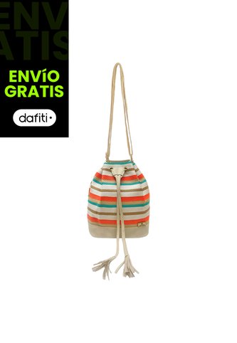 Bolso Manos Libres Bucket Dama Mujer Karla Chacon Aria Beige KARLA CHACON