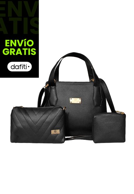 Cartera Bolso Mujer Dama Karla Chacon Fany Negro