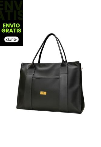 Bolso Tote Sport De Lona Para Mujer Karla Chacon Laura Negro KARLA CHACON