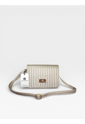 Bolso Bandolera Cartera Manos Libres Dama Mujer Karla Chacon Baru Dorado