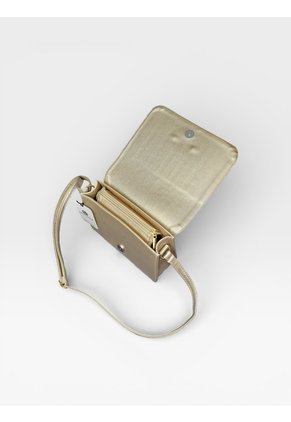 Bolso Bandolera Cartera Manos Libres Dama Mujer Karla Chacon Baru Dorado