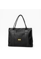 Combo De Tres Piezas Bolso Shopper Laura + Manos Libres Cuba Y Monedero Karla Chacon Negro de KARLA CHACON