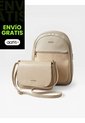 Combo Set Morral Nely + Manos Libres Lara Karla Chacon Beige de KARLA CHACON