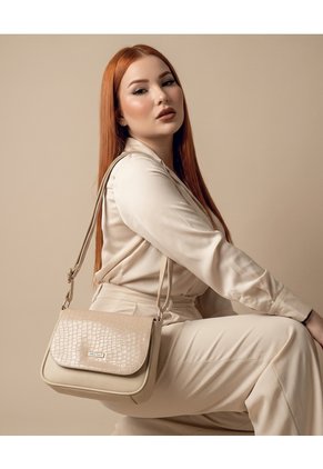 Bolso Manos Libres De Dama Mujer Karla Chacon Lara Beige