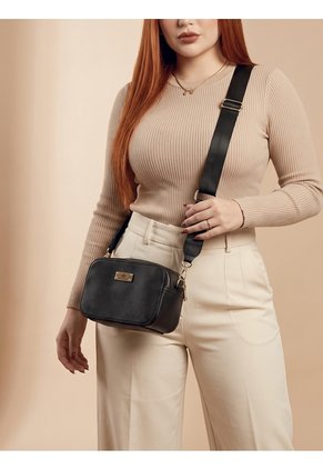 Bolso Manos Libres De Dama Mujer Karla Chacon Daya Negro